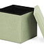 Poef - Groen - 38x38x38 cm - Opvouwbaar - Hocker met Opbergruimte