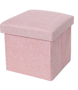 Ceruzo Poef - Roze - 38x38x38 cm - Opvouwbaar - Hocker met Opbergruimte