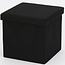 Poef - Zwart - 38x38x38 cm - Opvouwbaar - Hocker met Opbergruimte