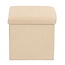 Poef - Beige - 38x38x38 cm - Opvouwbaar - Hocker met Opbergruimte