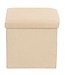 Poef - Beige - 38x38x38 cm - Opvouwbaar - Hocker met Opbergruimte