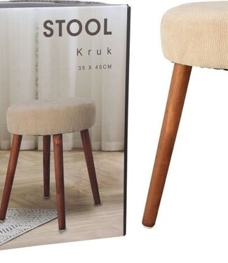 Bijzetkrukje - creme wit - 45cm