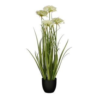 Mica Decorations Künstliches Ziergras - Weiß - H90 cm