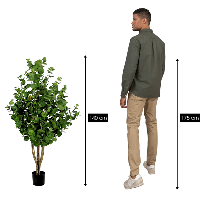 Mica Decorations Künstlicher Eukalyptusbaum - Grün - H140 cm