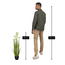 Mica Decorations Künstliches Ziergras - Weiß - H90 cm