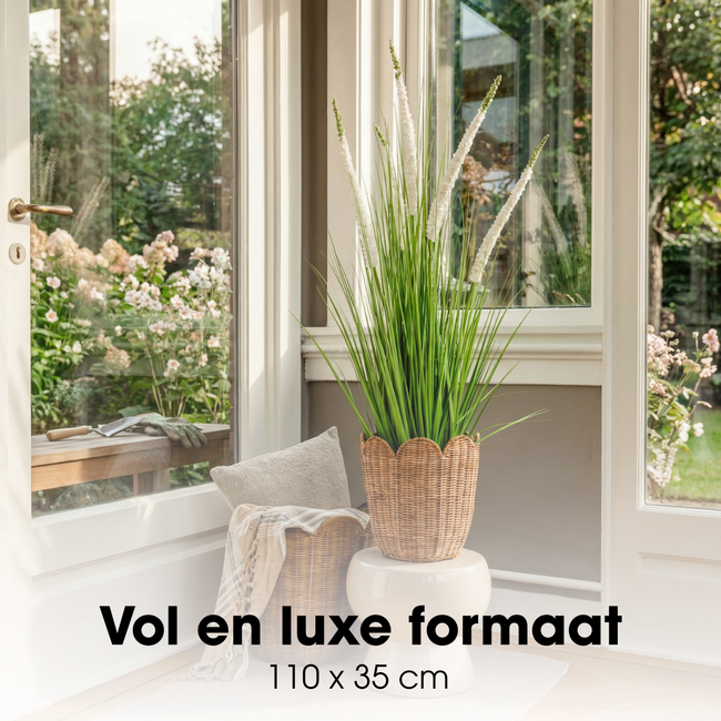Kunstplant Siergras Wit
