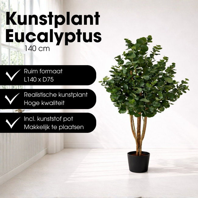 Mica Decorations Künstlicher Eukalyptusbaum - Grün - H140 cm