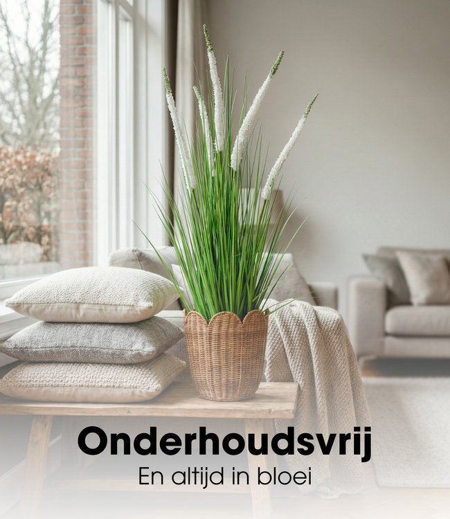 Kunstplant Siergras Wit