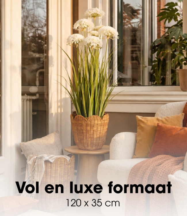 Kunstplant Siergras Wit