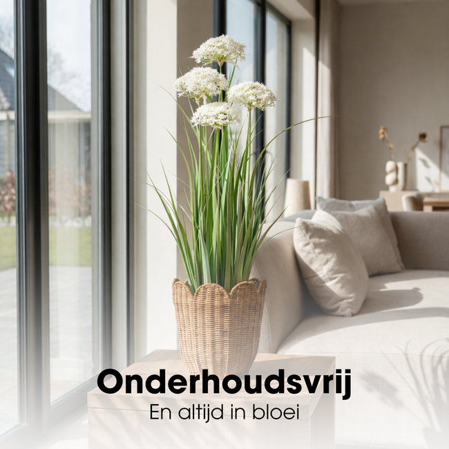 Kunstplant Siergras Wit