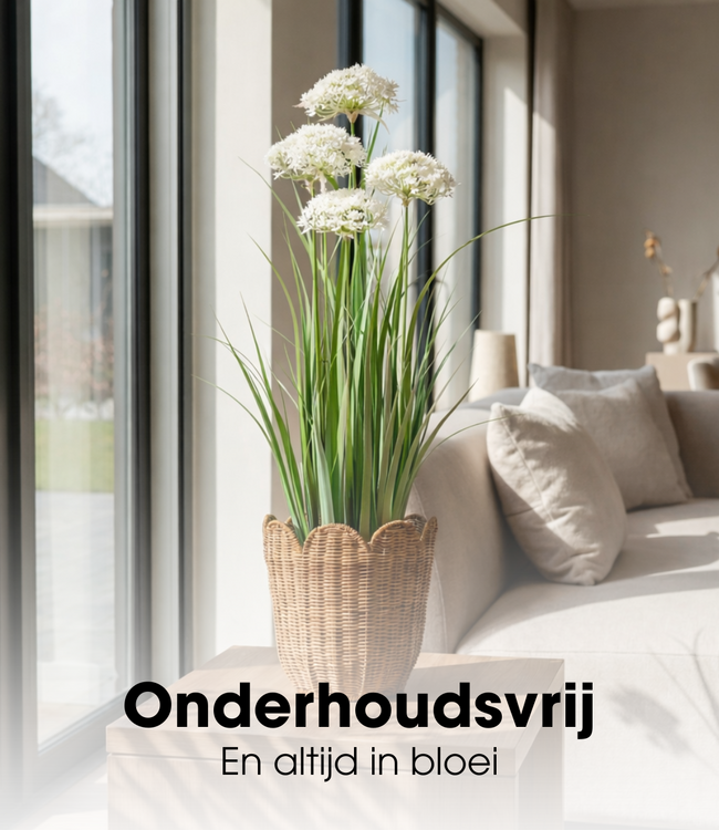 Kunstplant Siergras Wit