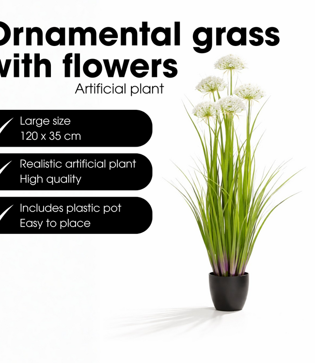 Kunstplant Siergras Wit