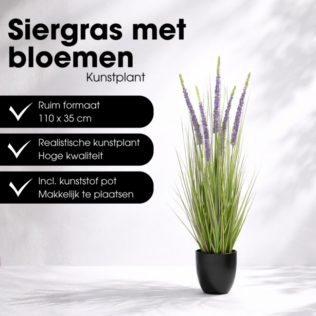 Kunstplant Siergras Paars