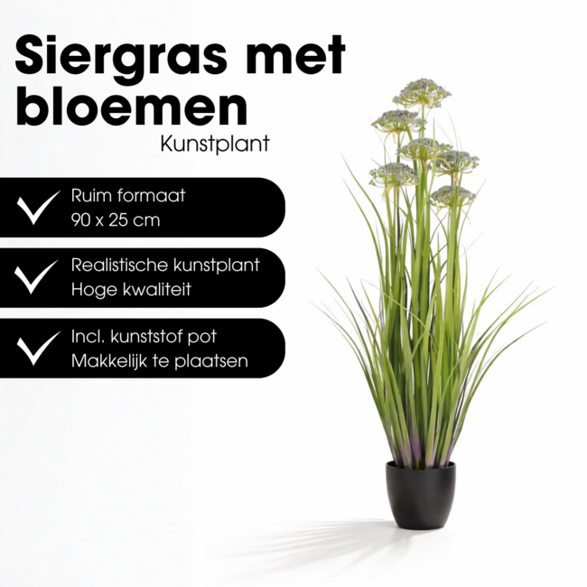 Mica Decorations Künstliches Ziergras - Lila - H90 cm