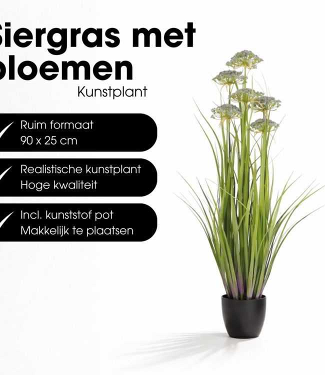 Kunstplant Siergras Paars