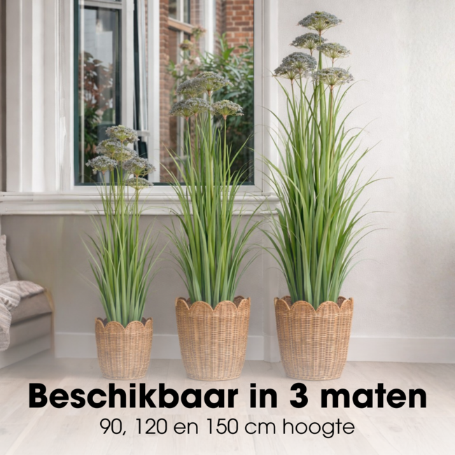 Mica Decorations Künstliches Ziergras - Lila - H90 cm