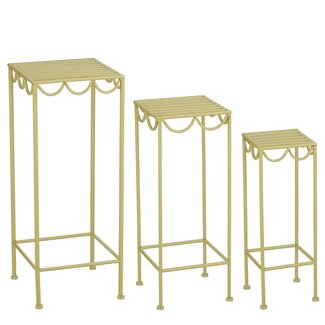 Mica Decorations Rosalie Iron Outdoor Plant Stands - Light Green - Set of 3