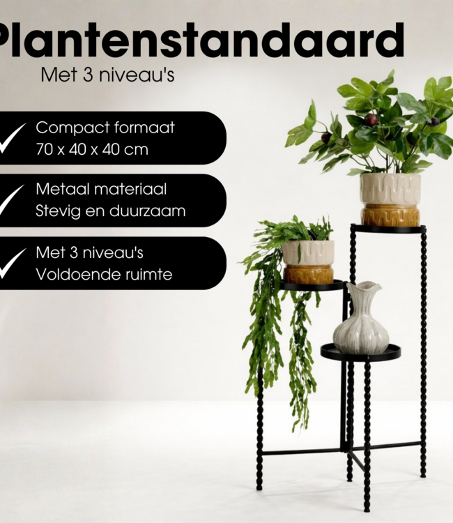 Plantenstandaard Salvo Zwart