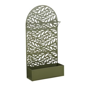 Mica Decorations Sapri Pflanzkübel mit Rankgitter aus Eisen - Grün - L90 × B33 × H180 cm