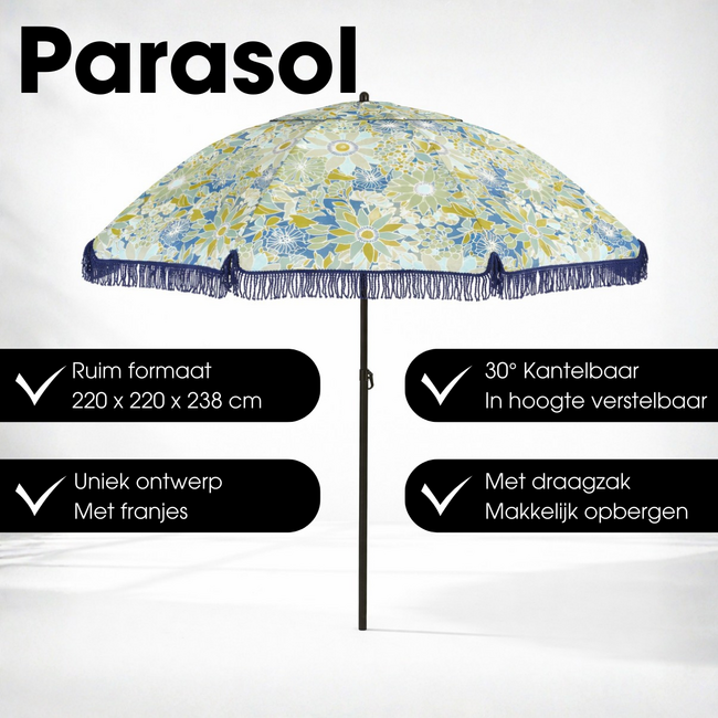 Parasol Bloem Blauw