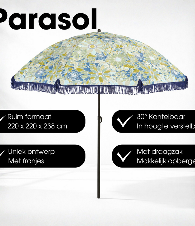 Parasol Bloem Blauw