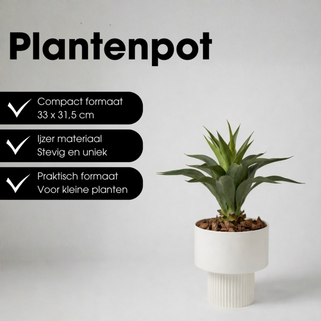 Bloempot binnen Lux Gebroken wit