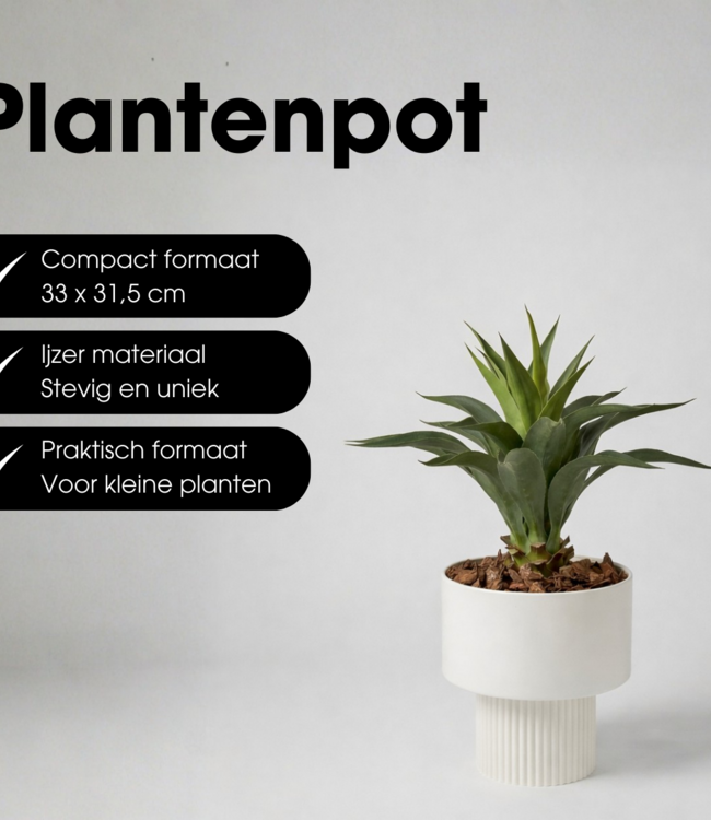 Bloempot binnen Lux Gebroken wit