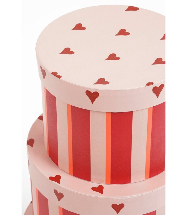 Kerst opbergdozen set  Rood