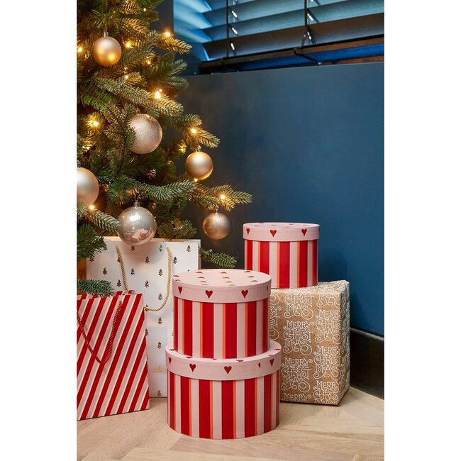 Mica Decorations Weihnachts-Aufbewahrungsboxen - Rot - 3er-Set