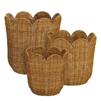 Mica Decorations Eleta Aufbewahrungskörbe aus Rattan - Hellbraun - 3er-Set