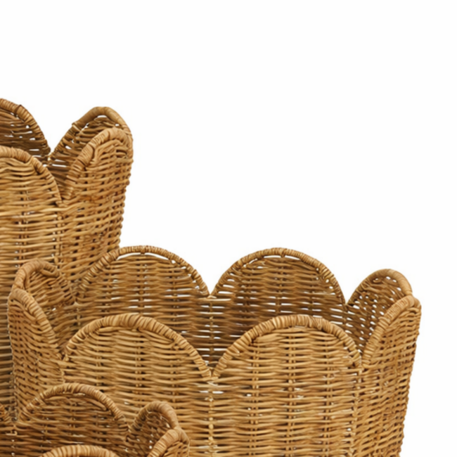 Mica Decorations Eleta Aufbewahrungskörbe aus Rattan - Hellbraun - 3er-Set