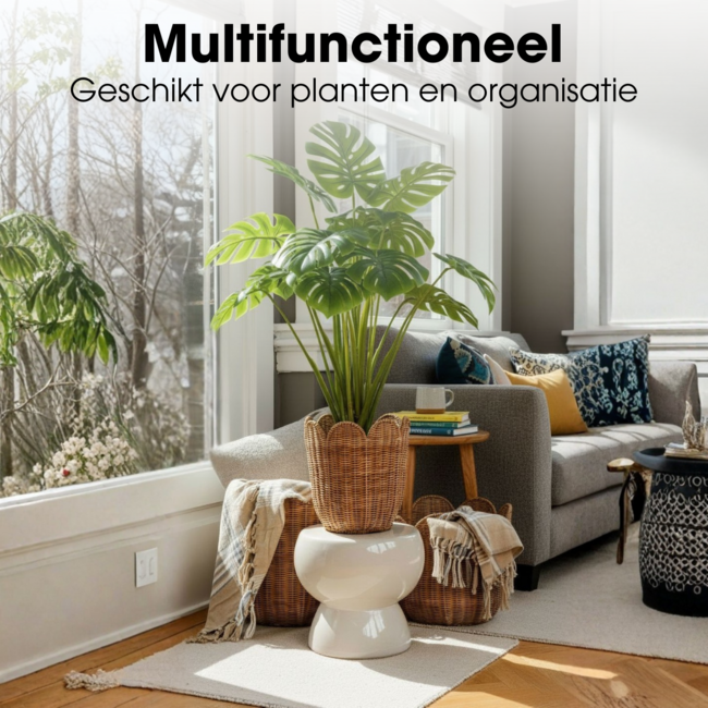 Mica Decorations Eleta Aufbewahrungskörbe aus Rattan - Hellbraun - 3er-Set