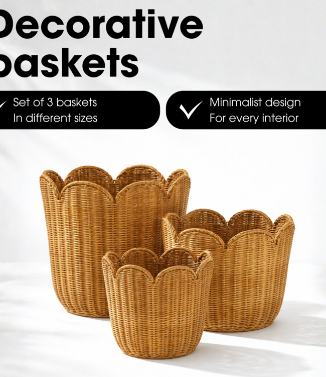 Opbergmand set Eleta Lichtbruin