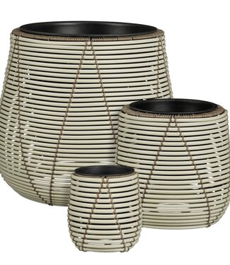 Bloempot buiten Cancun Wit