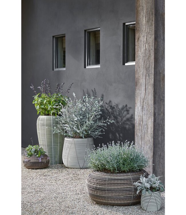 Bloempot buiten Cancun Wit