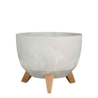 Mica Decorations Doppio Recycled Plastic Outdoor Planter - Grey - H18.5 cm