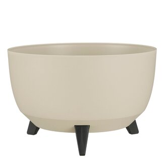 Mica Decorations Doppio Pflanzkübel für draußen aus recyceltem Kunststoff - Beige