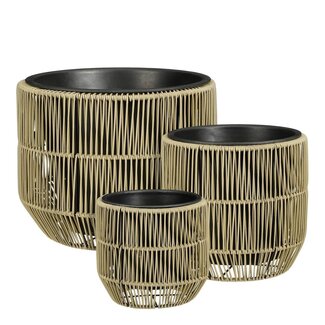 Mica Decorations Peta Outdoor Plant Pots - Green - Set of 3