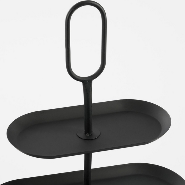 Mica Decorations Rama Etagere aus Metall - Schwarz - 3-stöckig - L48 × B20 × H55 cm