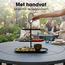 Mica Decorations Rama Metal Tiered Serving Stand - Black - 3 Tiers - L48 × W20 × H55 cm