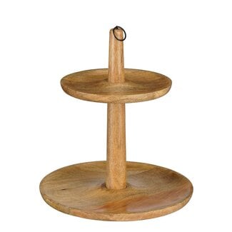 Mica Decorations Caden Tiered Serving Stand - Brown - H36 cm