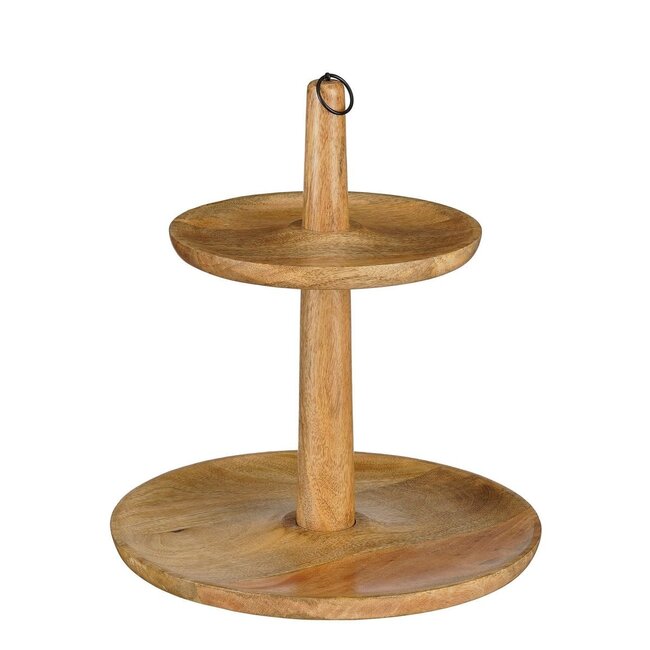 Mica Decorations Caden Tiered Serving Stand - Brown - H36 cm