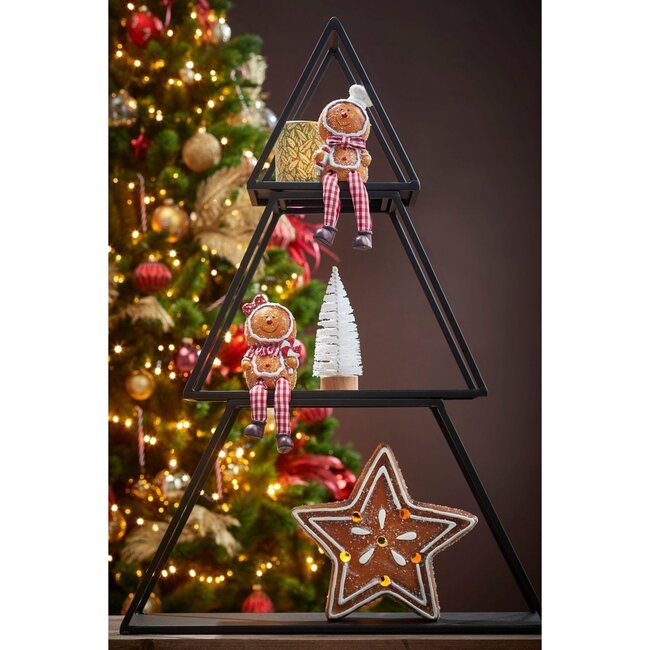 Mica Decorations Christmas Display Stand - Black - 3 Tiers - L50 × W14 × H71 cm