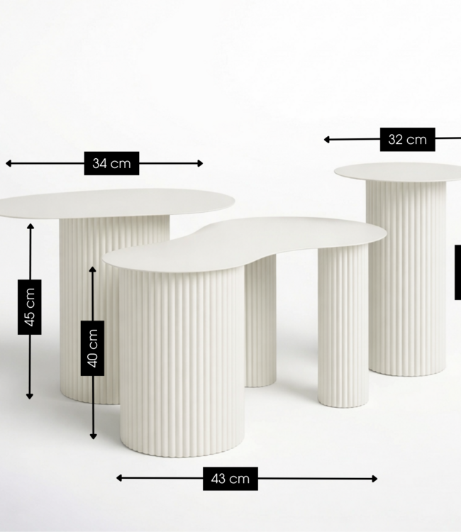 Bijzettafel Lux Gebroken wit