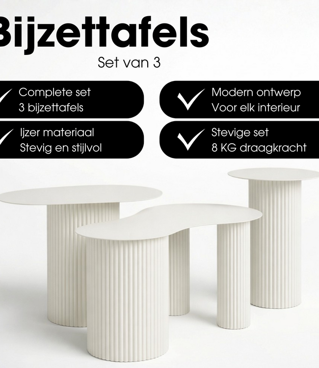 Bijzettafel Lux Gebroken wit