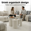 Mica Decorations Lux Iron Side Tables - Off-White - Set of 3