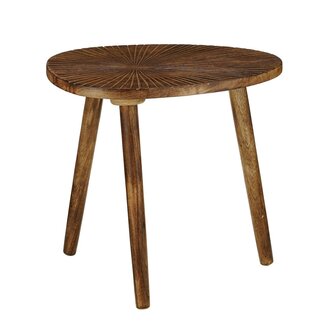 Mica Decorations Pomante Beistelltisch aus Mangoholz - Dunkelbraun - L50 × B36 × H46 cm