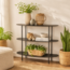 Mica Decorations Iron Shelving Unit - Black - L90 × W28 × H81 cm