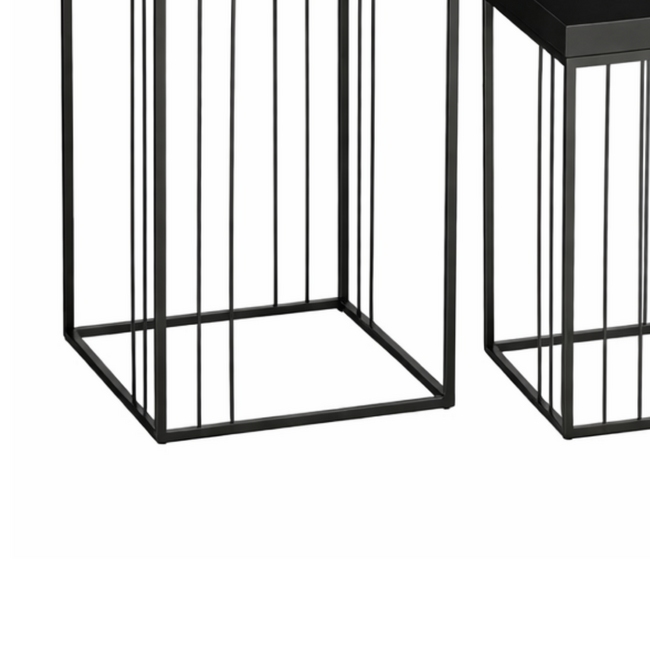 Mica Decorations Beth Beistelltische aus Eisen - Schwarz - 3er-Set