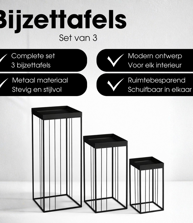 Bijzettafel Beth Zwart